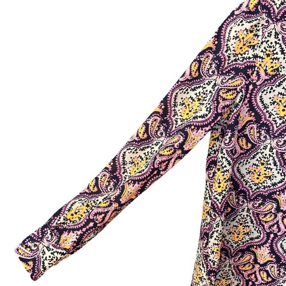 J Crew Womens Long Sleeve Chiffon Blouse Size XS Multicolor Mature Office Boho - Picture 2 of 9